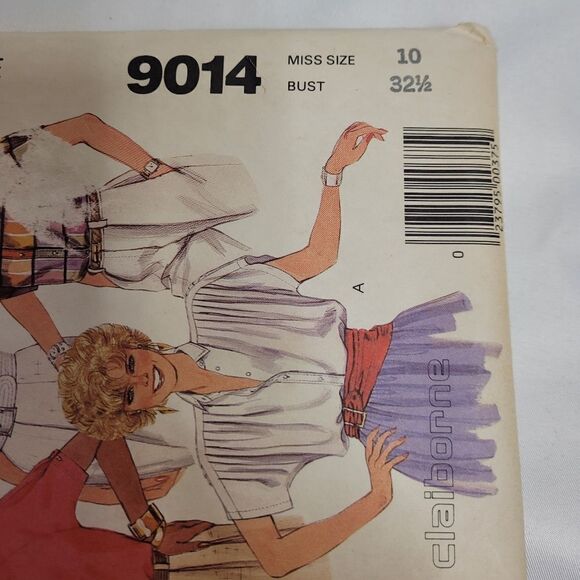 VINTAGE 80s Liz Claiborne McCall's blouses sewing pattern 9014 size 10 - Picture 3 of 5